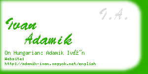 ivan adamik business card